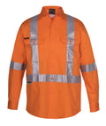 JB's HV (D+N) L/S 150G Cross Back Tape Shirt - Orange