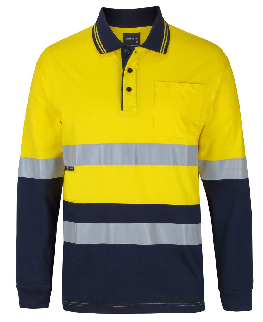 JB's HV (D+N) L/S Cotton Polo - Orange/Black