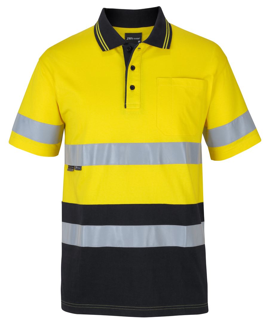 JB's HV (D+N) S/S Cotton Polo - Orange/Black