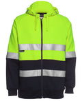 JB's HV (D+N) Full Zip Fleecy Hoodie - Lime/Navy