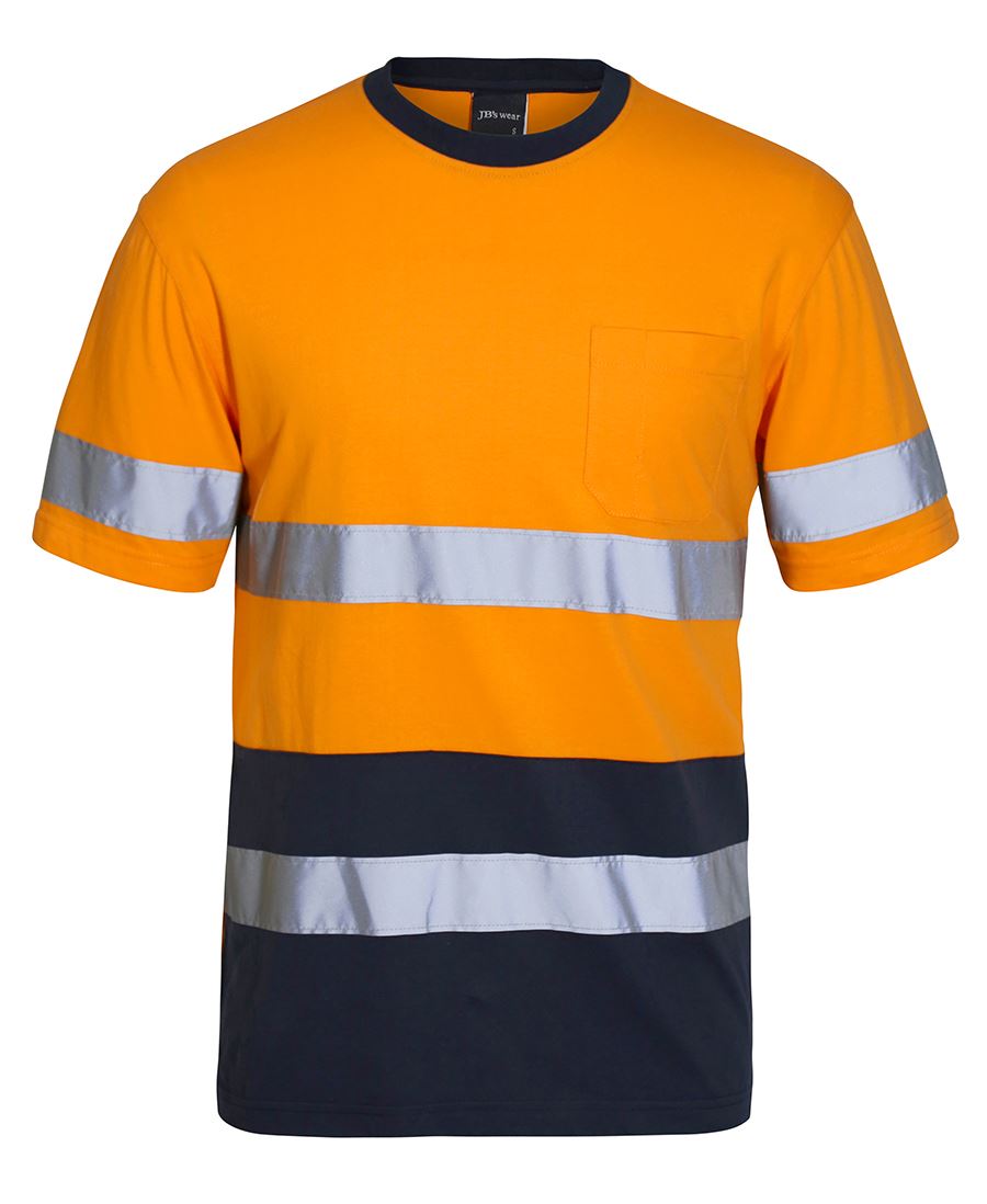 JB's HV (D+N) Cotton T-Shirt - Orange/Navy