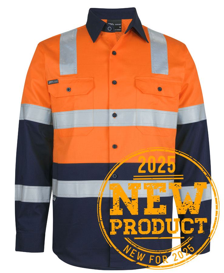 JB's HV (D+N) L/S 150G Level 3 W/Shirt - Orange/Navy