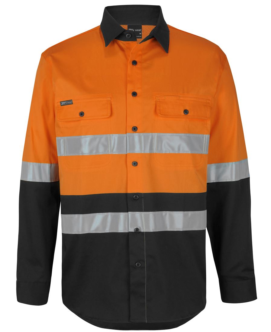 JB's HV D+N L/S Stretch W/Shirt with Tape - Orange/Black