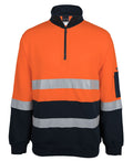 JB's HV 310 (D+N) Cotton 1/2 Zip Fleece - Orange/Navy