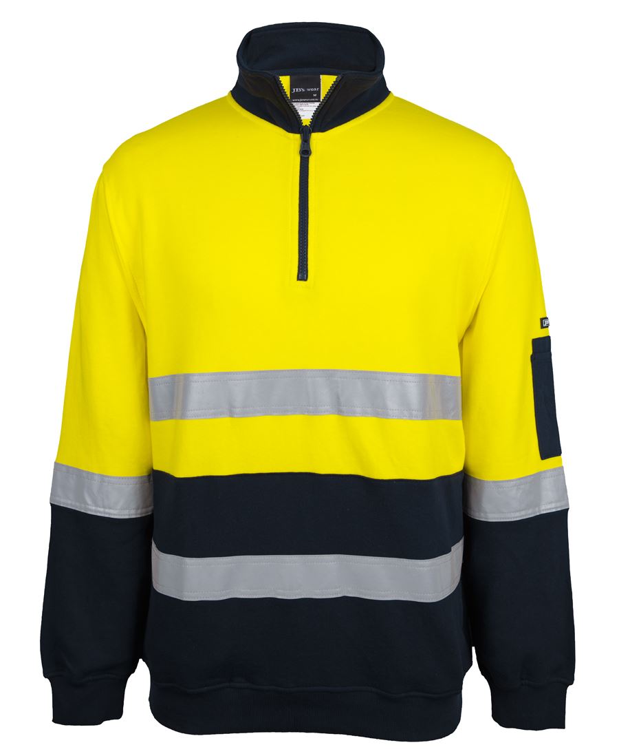 JB's HV 310 (D+N) Cotton 1/2 Zip Fleece - Orange/Navy