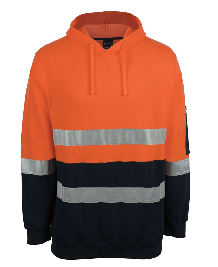 JB's HV D+N 310 Cotton Pullover Fleece Hoodie Orange/Nvy - Orange/Navy