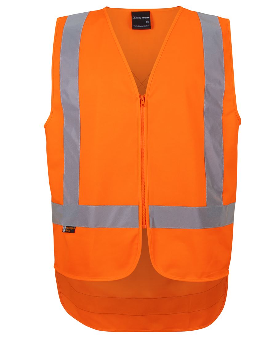 JB's Nsw/Qld Rail (D+N) Zip X-Back Safety Vest - Orange