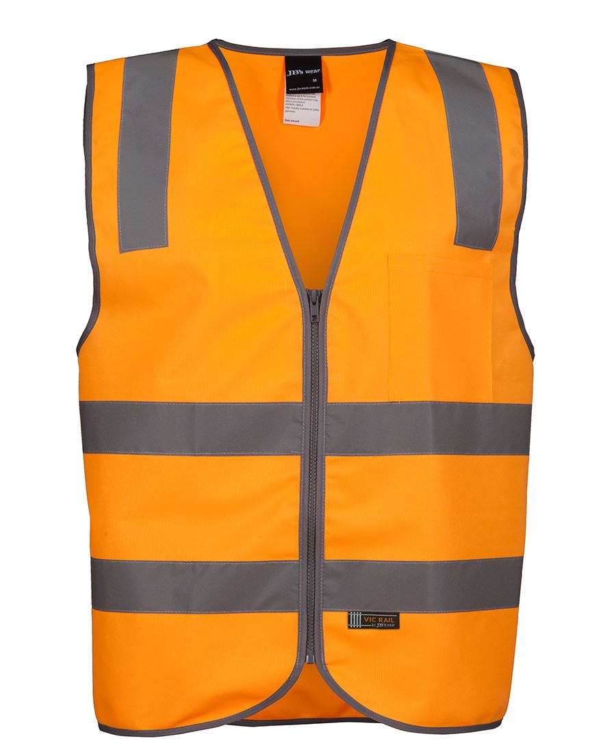 JB's Vic Rail (D+N) Zip Safety Vest - Orange