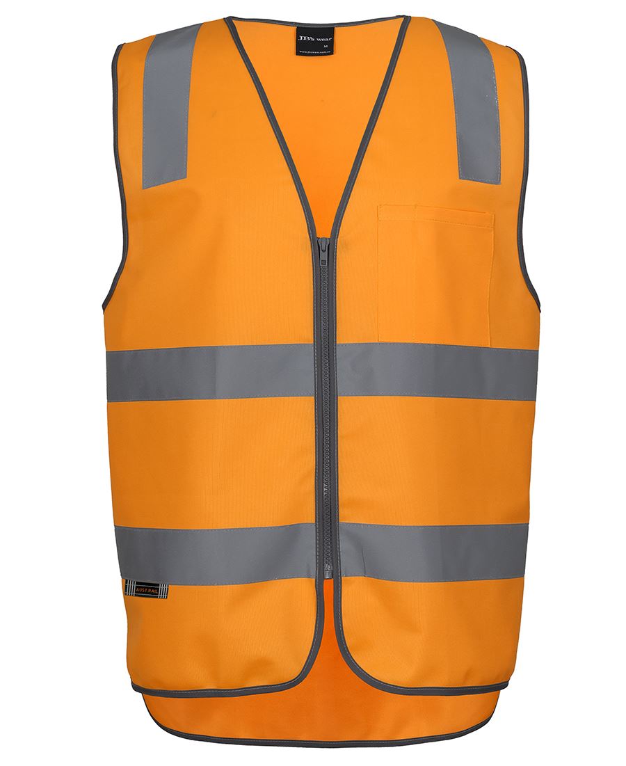 JB's Aust. Rail (D+N) Zip Safety Vest - Orange
