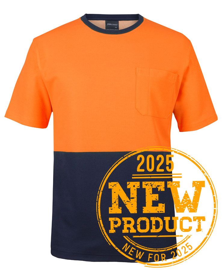 JB's HV Cotton Back Tee - Lime/Navy