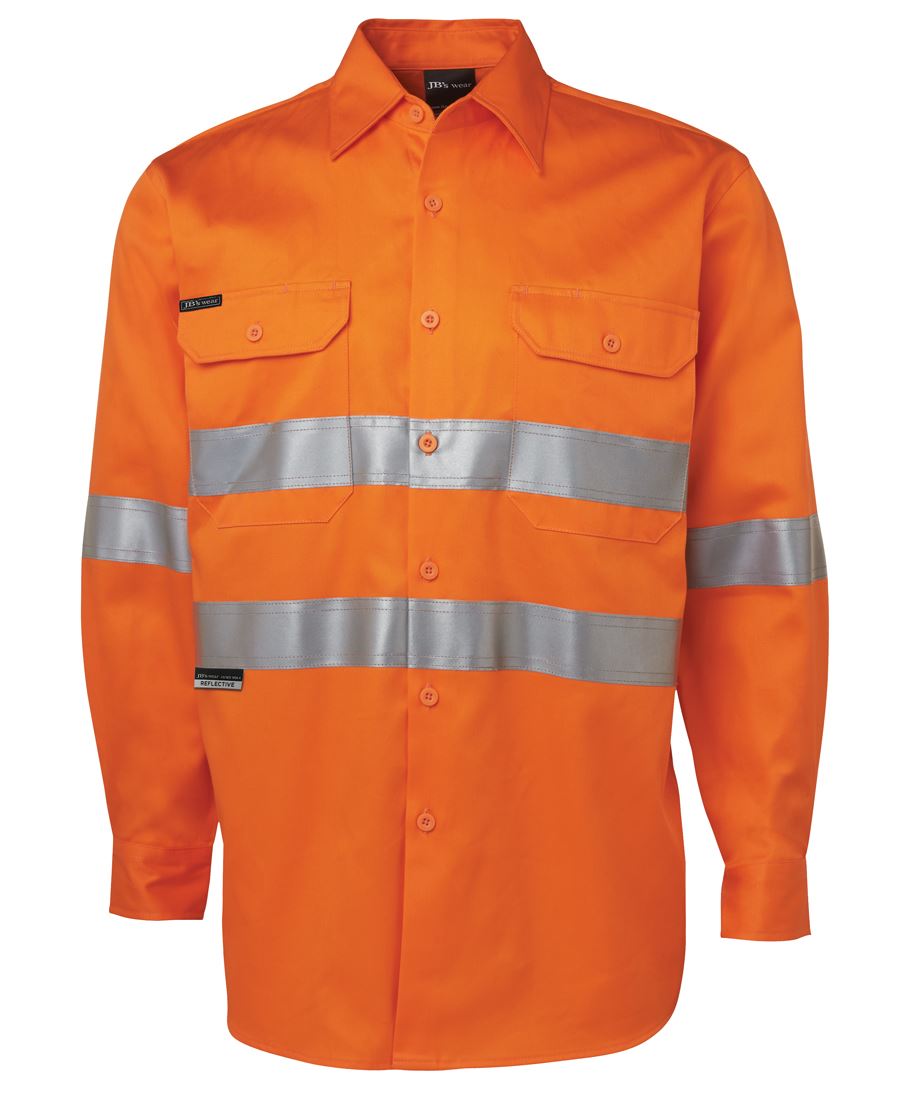 JB's L/S 190G Work Shirt with Reflective Tape - Navy