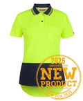 JB's Ladies HV S/S Drop Tail Polo - Lime/Navy