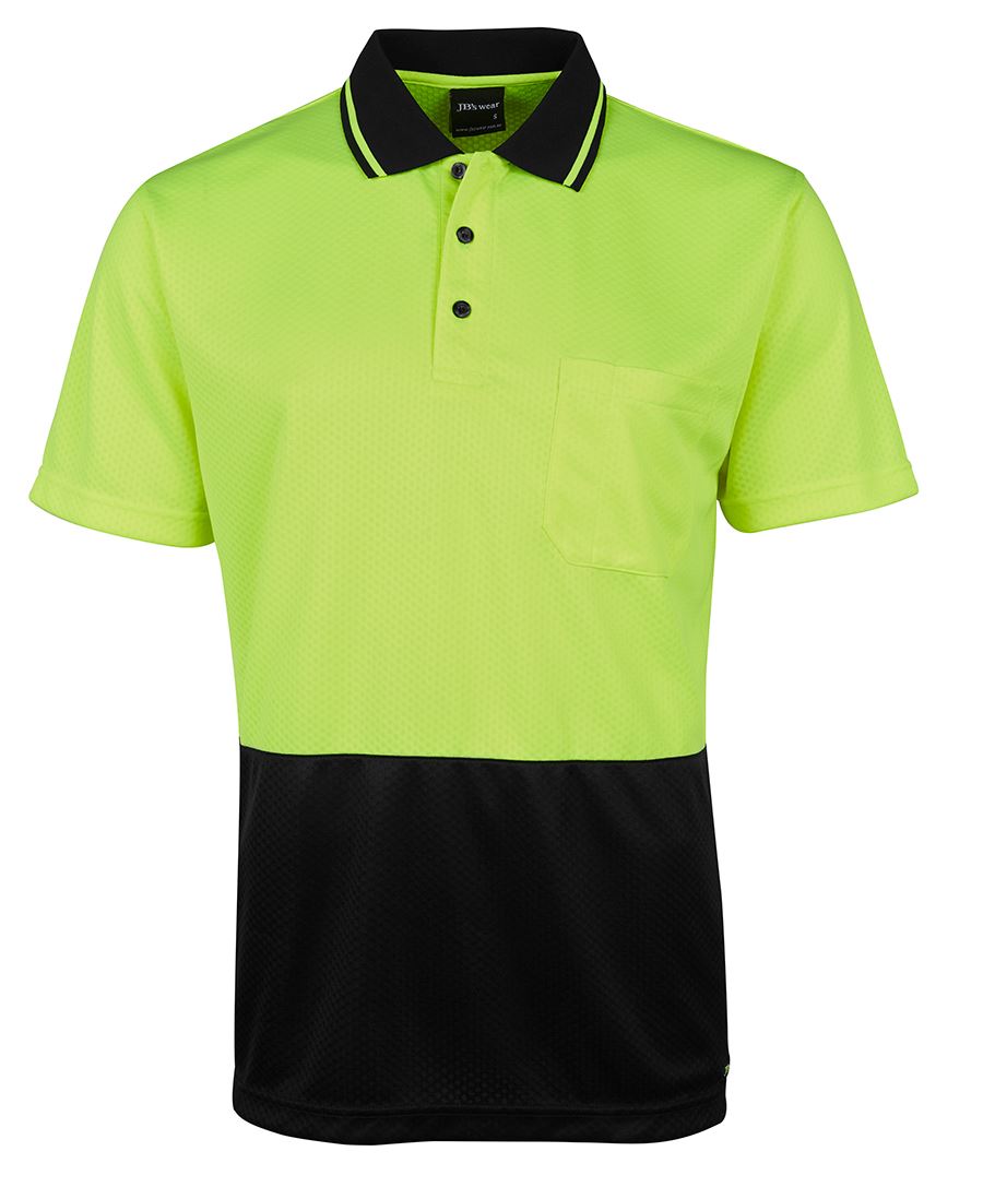 JB's HV 4602.1 Jacquard Non Cuff Polo - Lime/Black