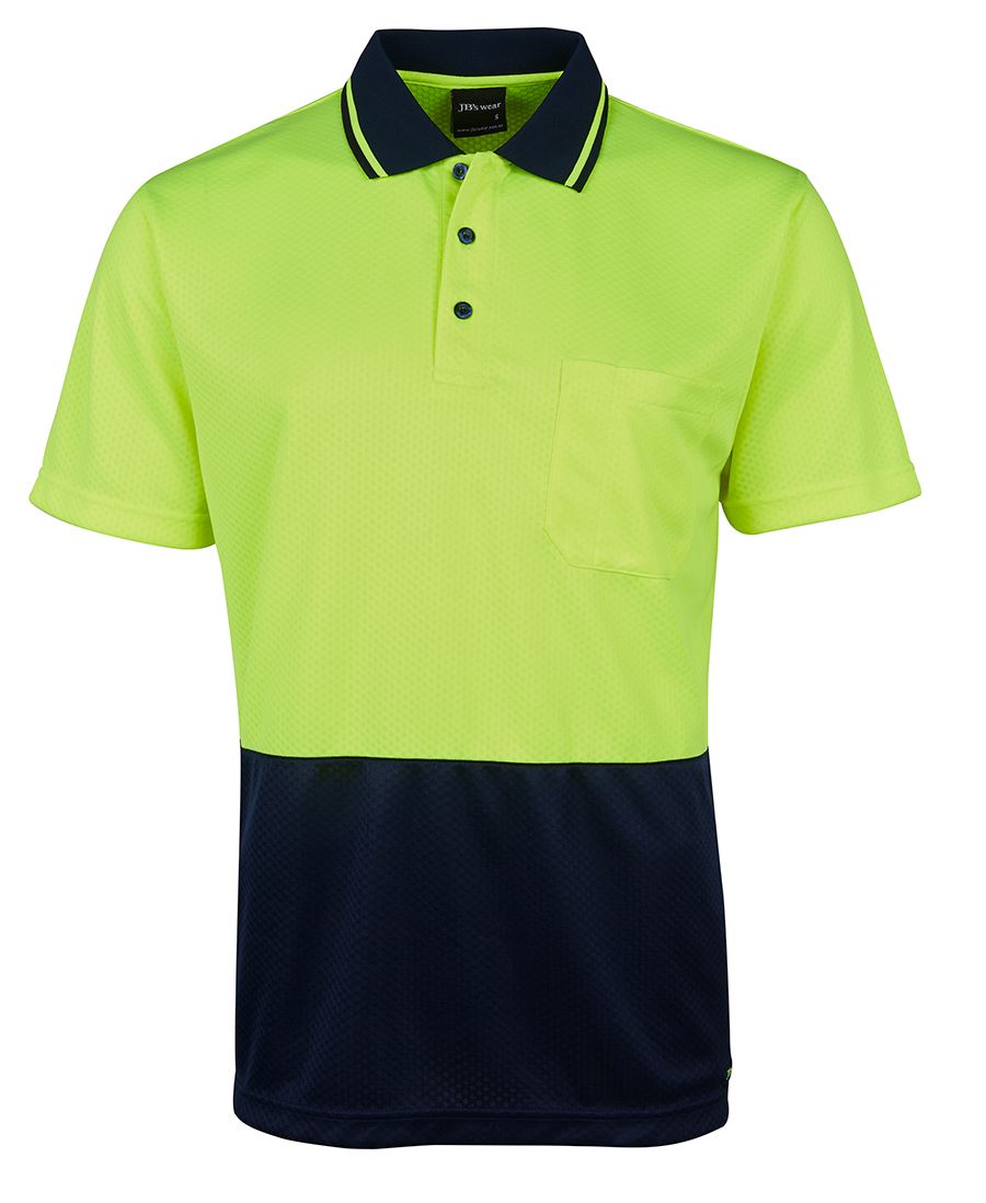 JB's HV 4602.1 Jacquard Non Cuff Polo - Lime/Black