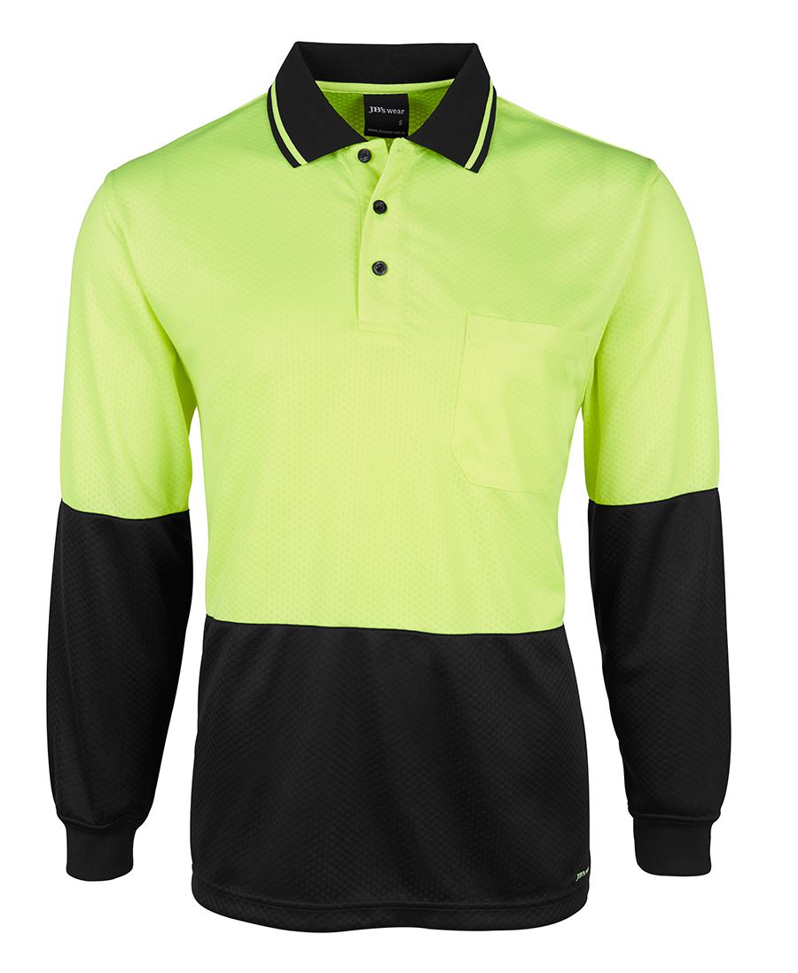 JB's HV 4602.1 L/S Jacquard Polo - Lime/Black