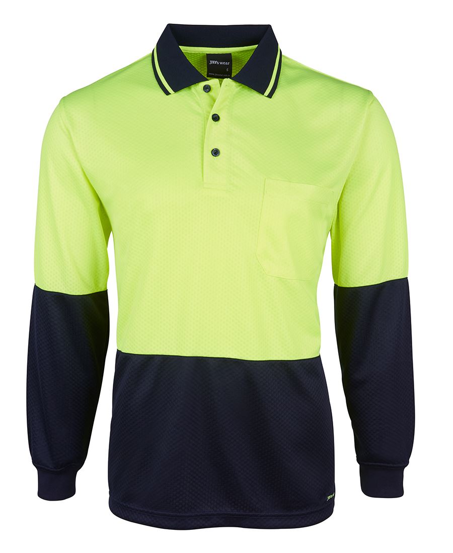 JB's HV 4602.1 L/S Jacquard Polo - Lime/Black