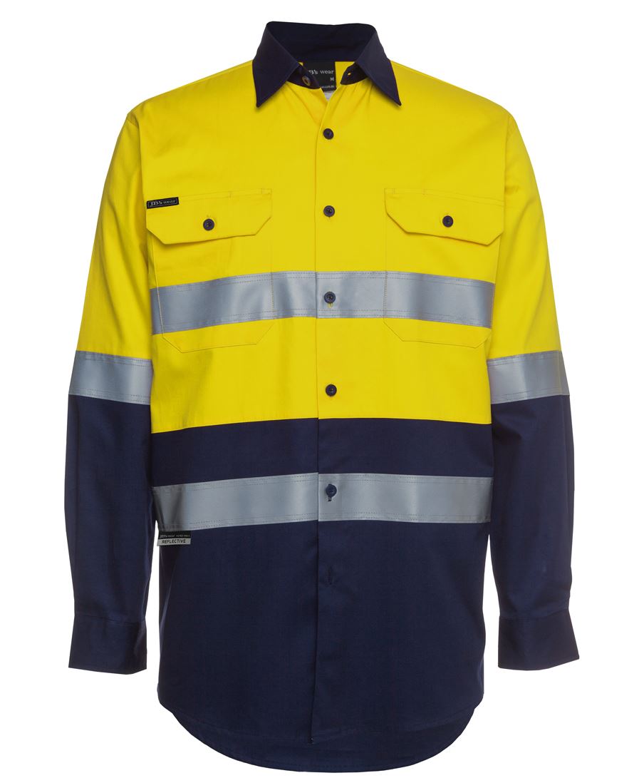 JB's HV (D+N) L/S 190G Shirt - Orange/Navy