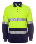 JB's HV L/S (D+N) Cotton Back Polo Lime/Nvy - Lime/Navy
