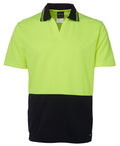 JB's HV 4602.1 S/S Non Button Polo - Lime/Navy
