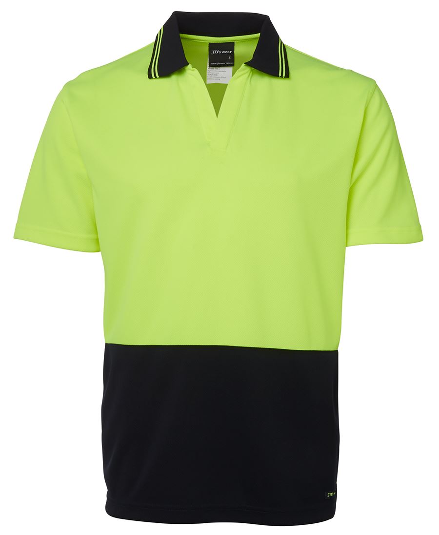 JB's HV 4602.1 S/S Non Button Polo - Lime/Navy