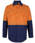 JB's HV L/S Ripstop Fishing Shirt - Orange/Navy