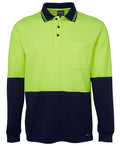 JB's HV L/S Cotton Back Polo - Lime/Navy