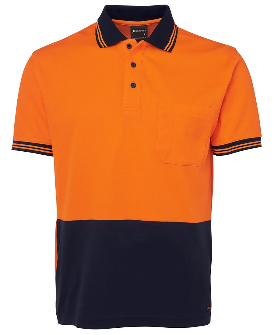 JB's HV S/S Cotton Back Polo - Lime/Navy