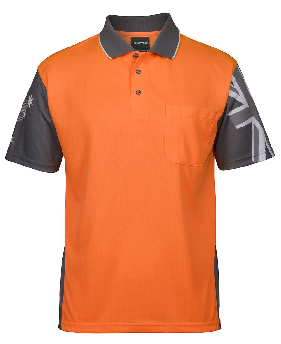 JB's HV Southern Cross Polo - Lime/Charcoal