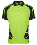 JB's HV S/S Spider Polo - Lime/Black
