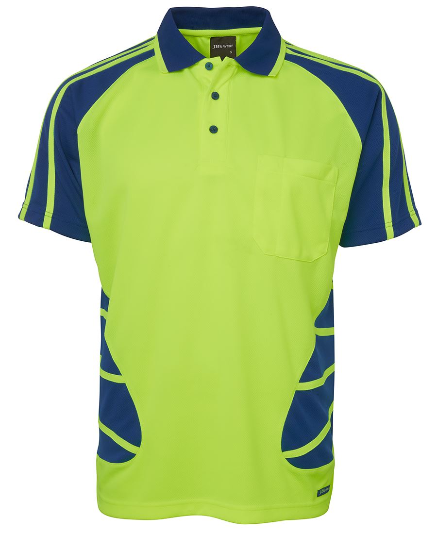 JB's HV S/S Spider Polo - Lime/Black