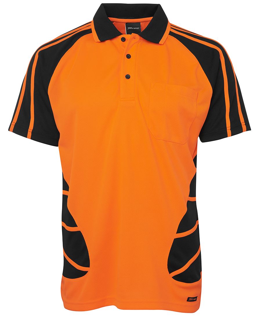 JB's HV S/S Spider Polo - Lime/Black