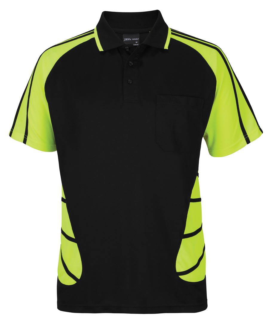 JB's Street Spider Polo - Black/Lime