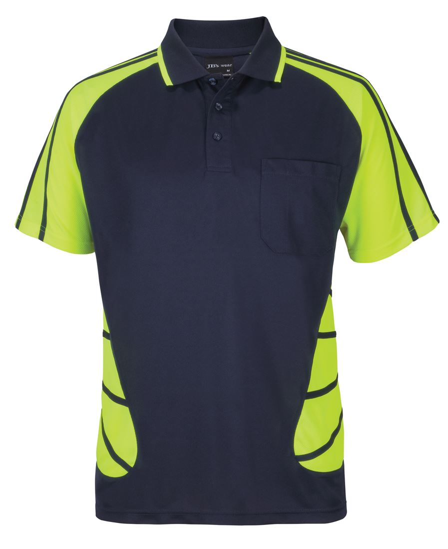 JB's Street Spider Polo - Black/Lime