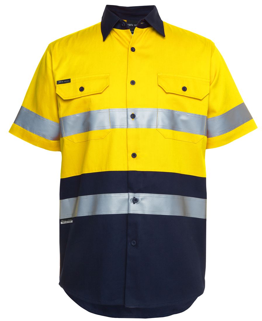 JB's HV (D+N) S/S 190G Shirt - Orange/Navy