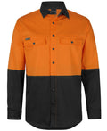 JB's HV L/S Stretch Work Shirt - Orange/Black