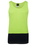JB's HV Trad Singlet - Lime/Navy