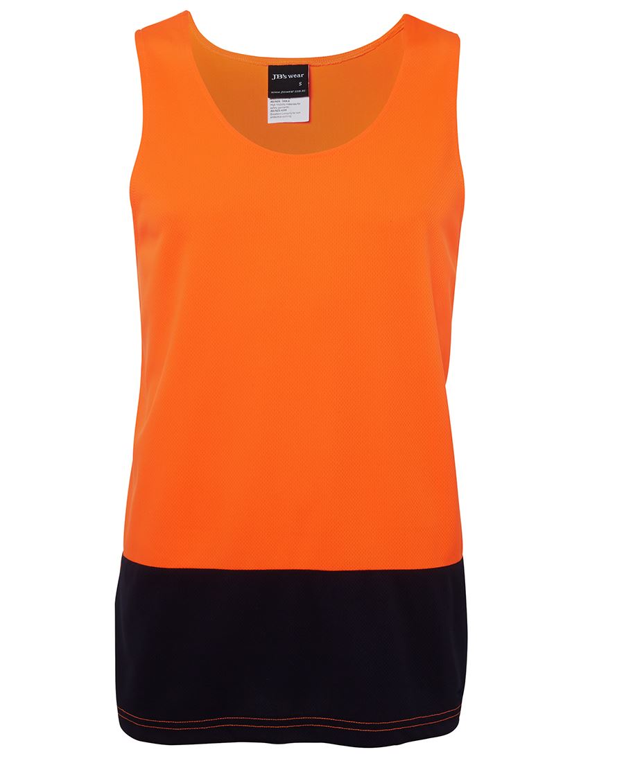 JB's HV Trad Singlet - Lime/Navy