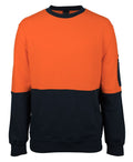 JB's HV 310 Cotton Crew Neck Fleece - Orange/Navy