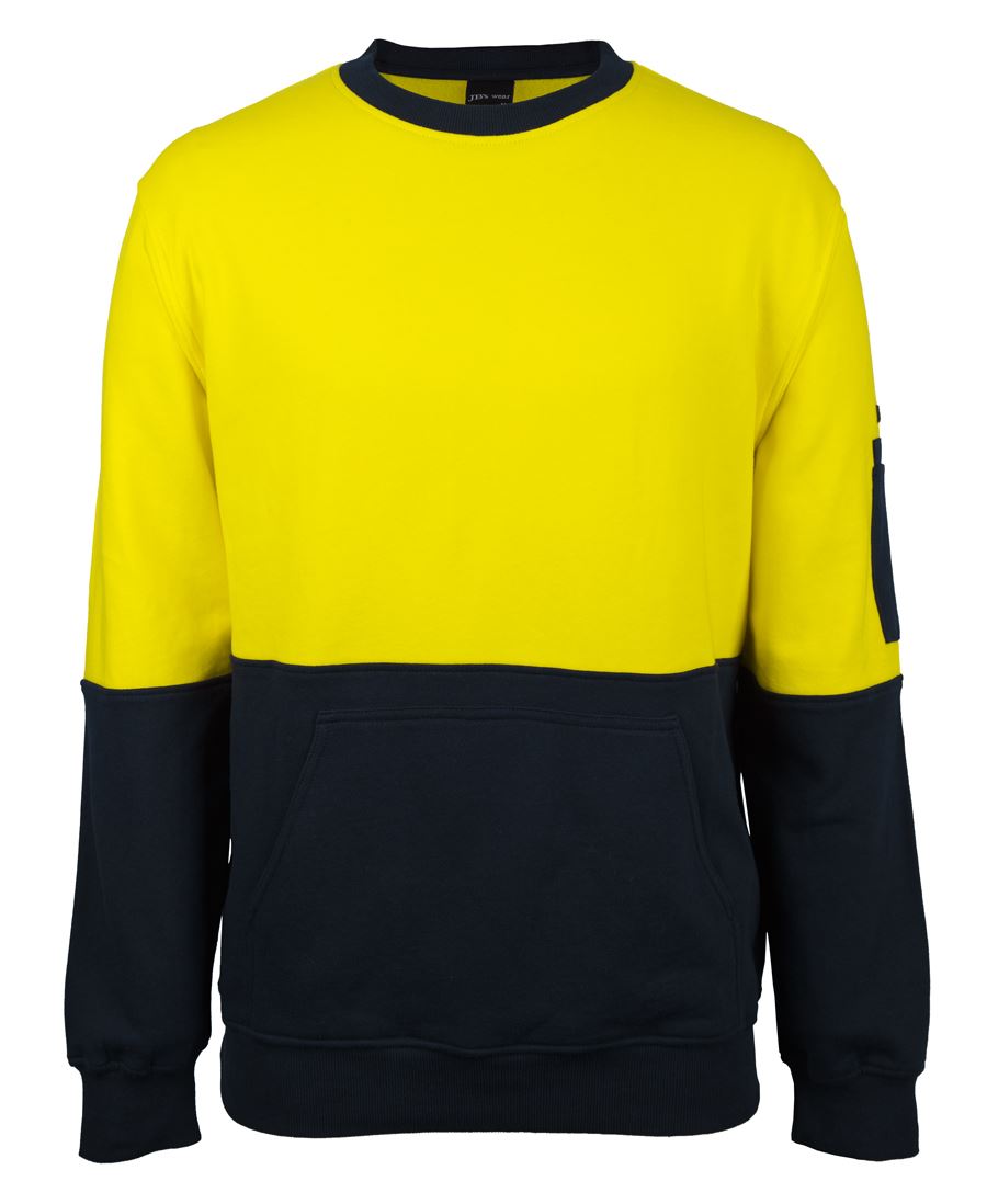 JB's HV 310 Cotton Crew Neck Fleece - Orange/Navy