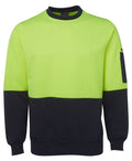 JB's HV Fleecy Crew - Lime/Navy