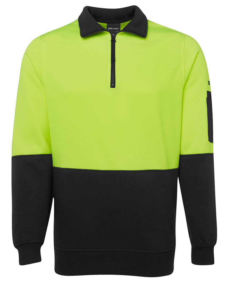 JB's HV 1/2 Zip Fleecy - Lime/Black