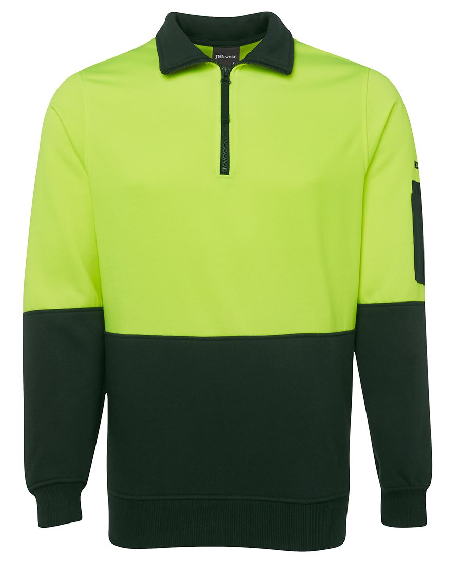 JB's HV 1/2 Zip Fleecy - Lime/Black