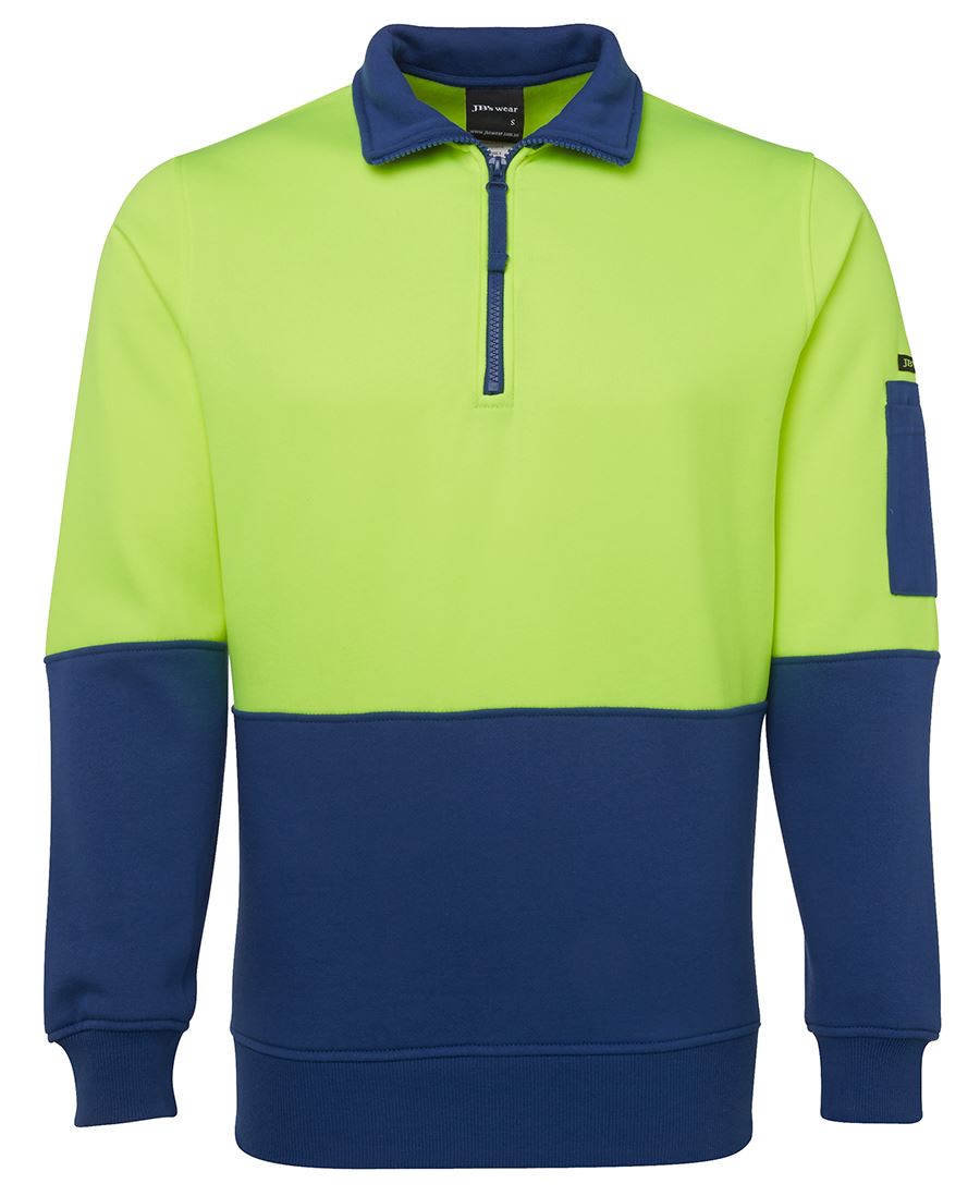 JB's HV 1/2 Zip Fleecy - Lime/Black