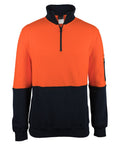 JB's HV 310 Cotton 1/2 Zip Fleece - Orange/Navy