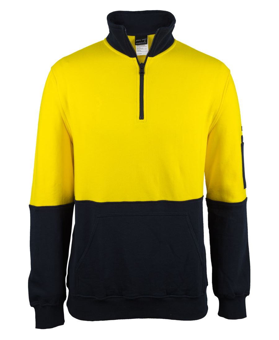 JB's HV 310 Cotton 1/2 Zip Fleece - Orange/Navy