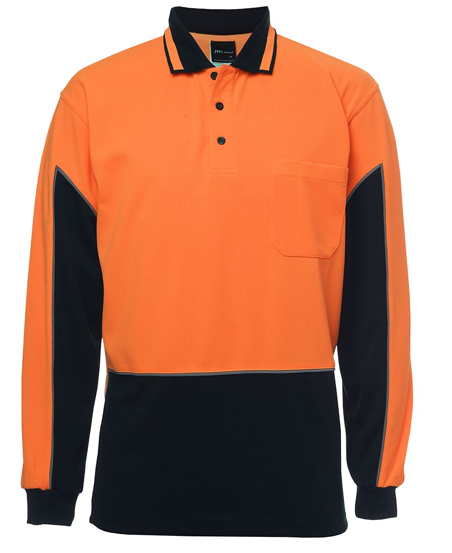 JB's HV 4602.1 L/S Gap Polo - Lime/Navy