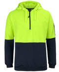 JB's HV 1/2 Zip Fleecy Hoodie - Lime/Navy