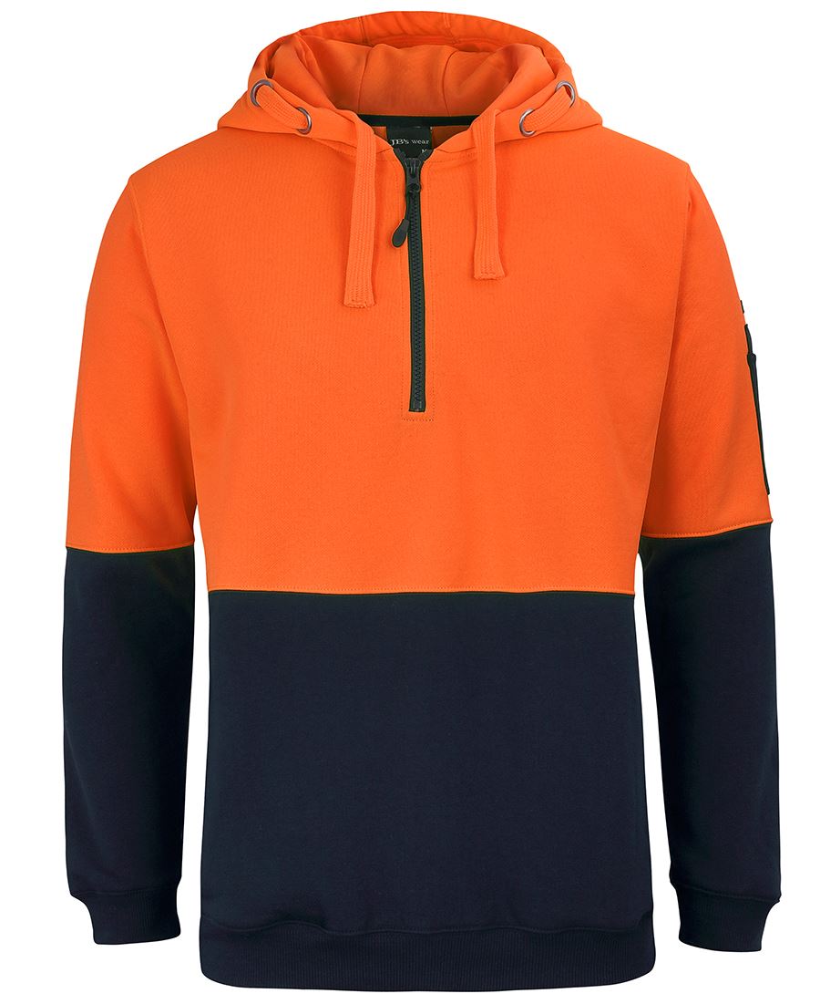 JB's HV 1/2 Zip Fleecy Hoodie - Lime/Navy