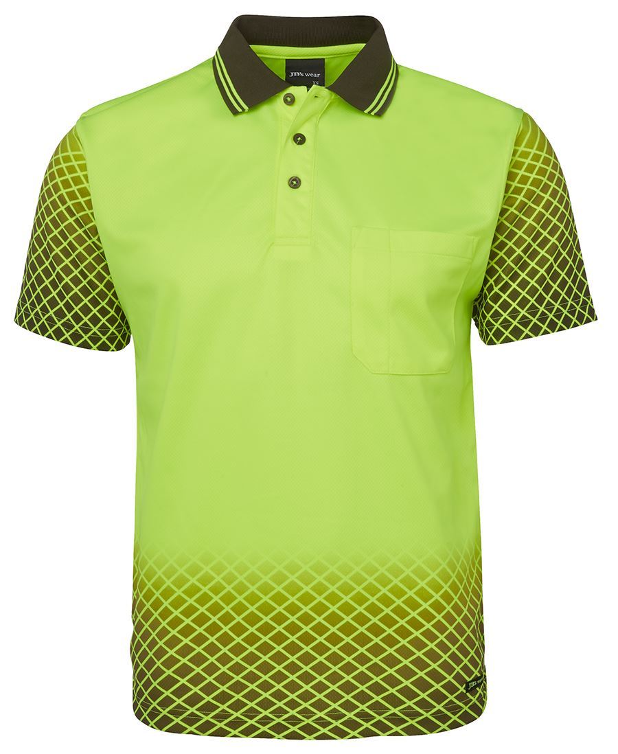 JB's HV 4602.1 Net Sub Polo - Lime/Black