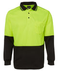 JB's HV L/S Trad Polo - Lime/Black